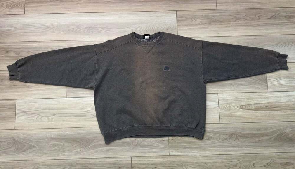 Vintage 90s Starter Crewneck Sweatshirt Sun Faded Black Distressed Fits XXL